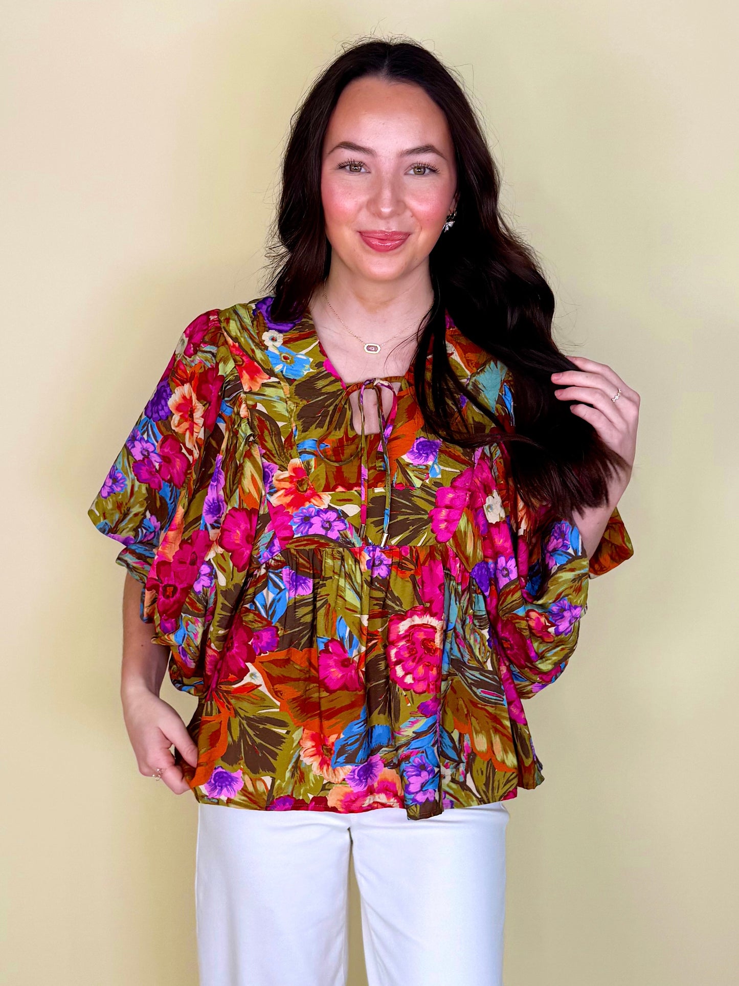 The Paloma Blouse-3/4 Sleeves-Oddi-The Village Shoppe, Women’s Fashion Boutique, Shop Online and In Store - Located in Muscle Shoals, AL.