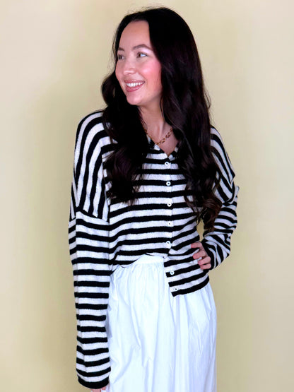 Striped Better Together Cardigan-Cardigans-Things Between-The Village Shoppe, Women’s Fashion Boutique, Shop Online and In Store - Located in Muscle Shoals, AL.