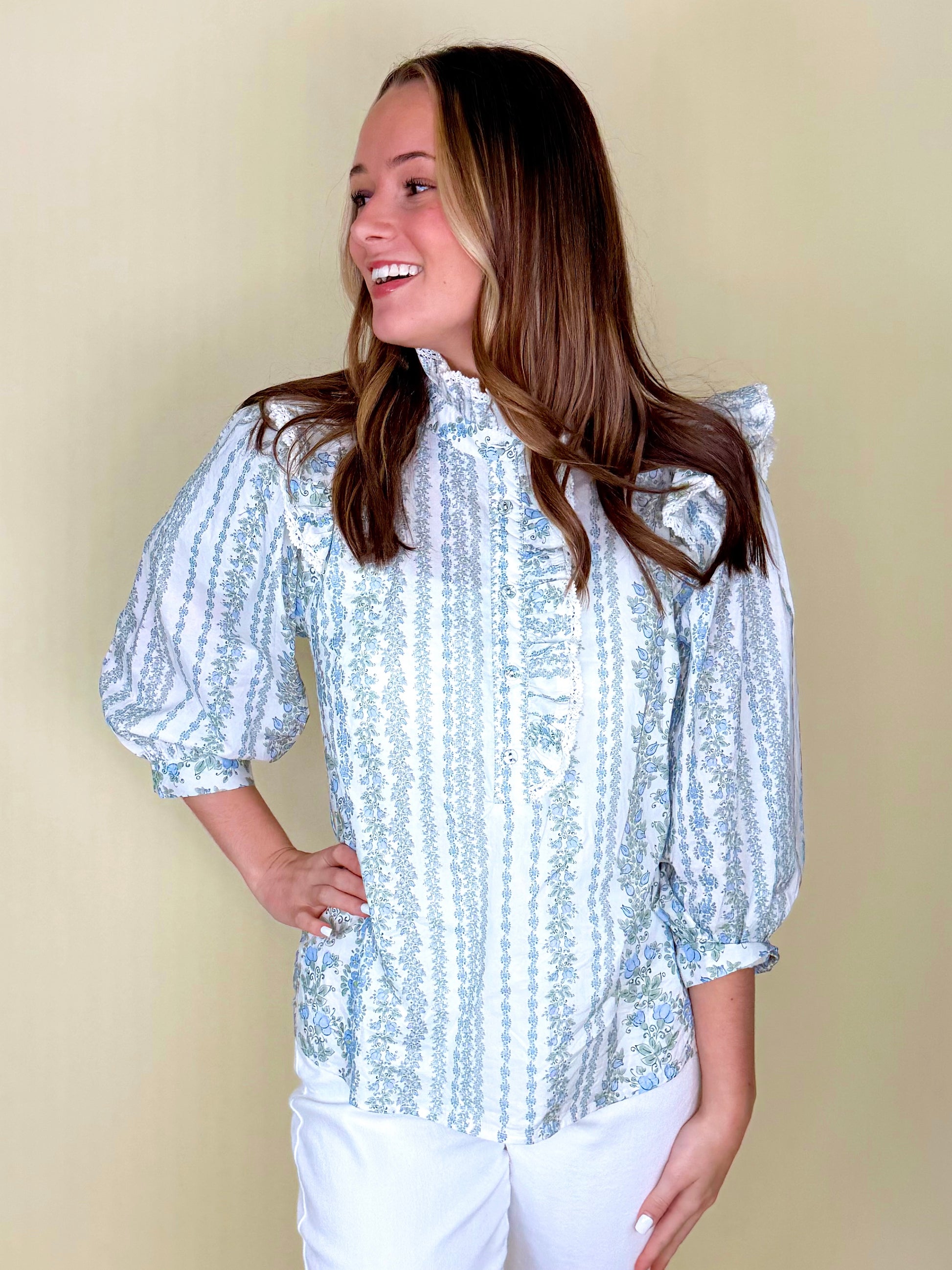 The Joey Blouse-Long Sleeves-Entro-The Village Shoppe, Women’s Fashion Boutique, Shop Online and In Store - Located in Muscle Shoals, AL.