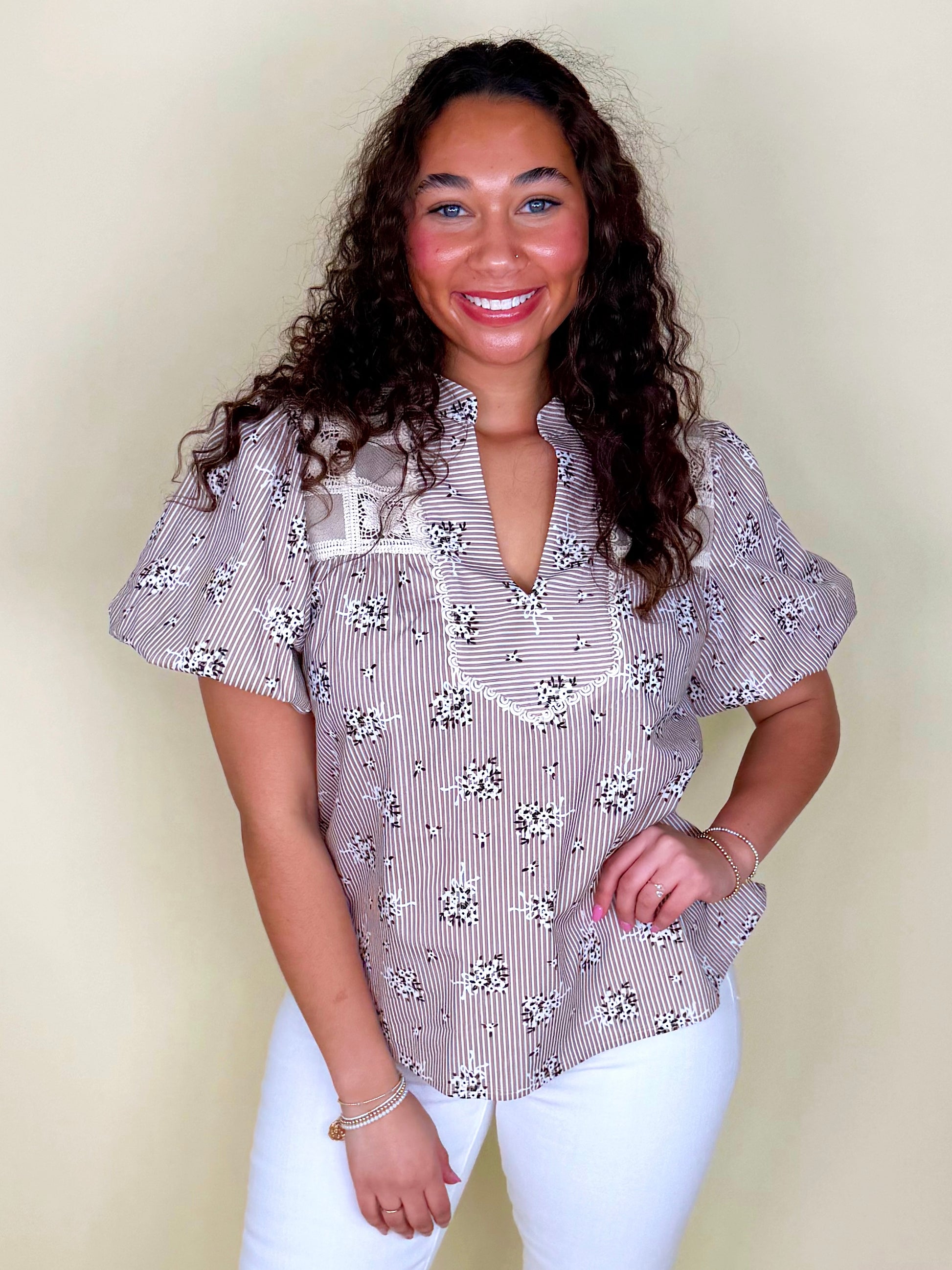 The Ezra Top-Short Sleeves-Entro-The Village Shoppe, Women’s Fashion Boutique, Shop Online and In Store - Located in Muscle Shoals, AL.