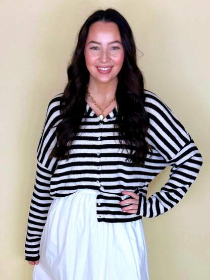 Striped Better Together Cardigan-Cardigans-Things Between-The Village Shoppe, Women’s Fashion Boutique, Shop Online and In Store - Located in Muscle Shoals, AL.