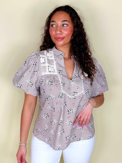 The Ezra Top-Short Sleeves-Entro-The Village Shoppe, Women’s Fashion Boutique, Shop Online and In Store - Located in Muscle Shoals, AL.