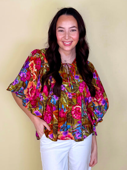 The Paloma Blouse-3/4 Sleeves-Oddi-The Village Shoppe, Women’s Fashion Boutique, Shop Online and In Store - Located in Muscle Shoals, AL.