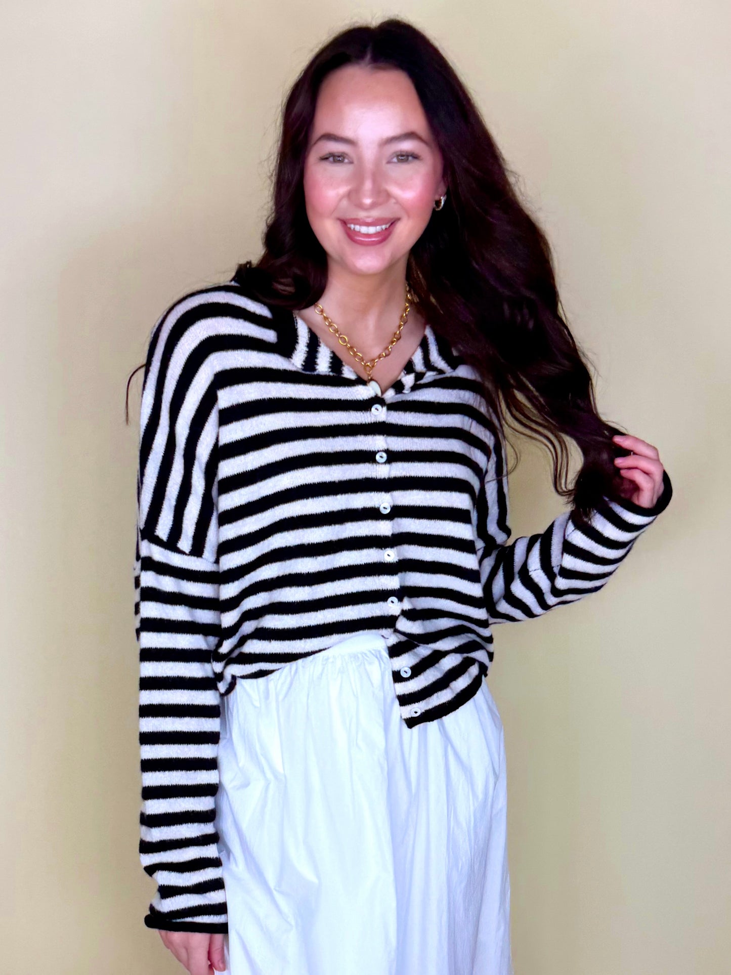 Striped Better Together Cardigan-Cardigans-Things Between-The Village Shoppe, Women’s Fashion Boutique, Shop Online and In Store - Located in Muscle Shoals, AL.