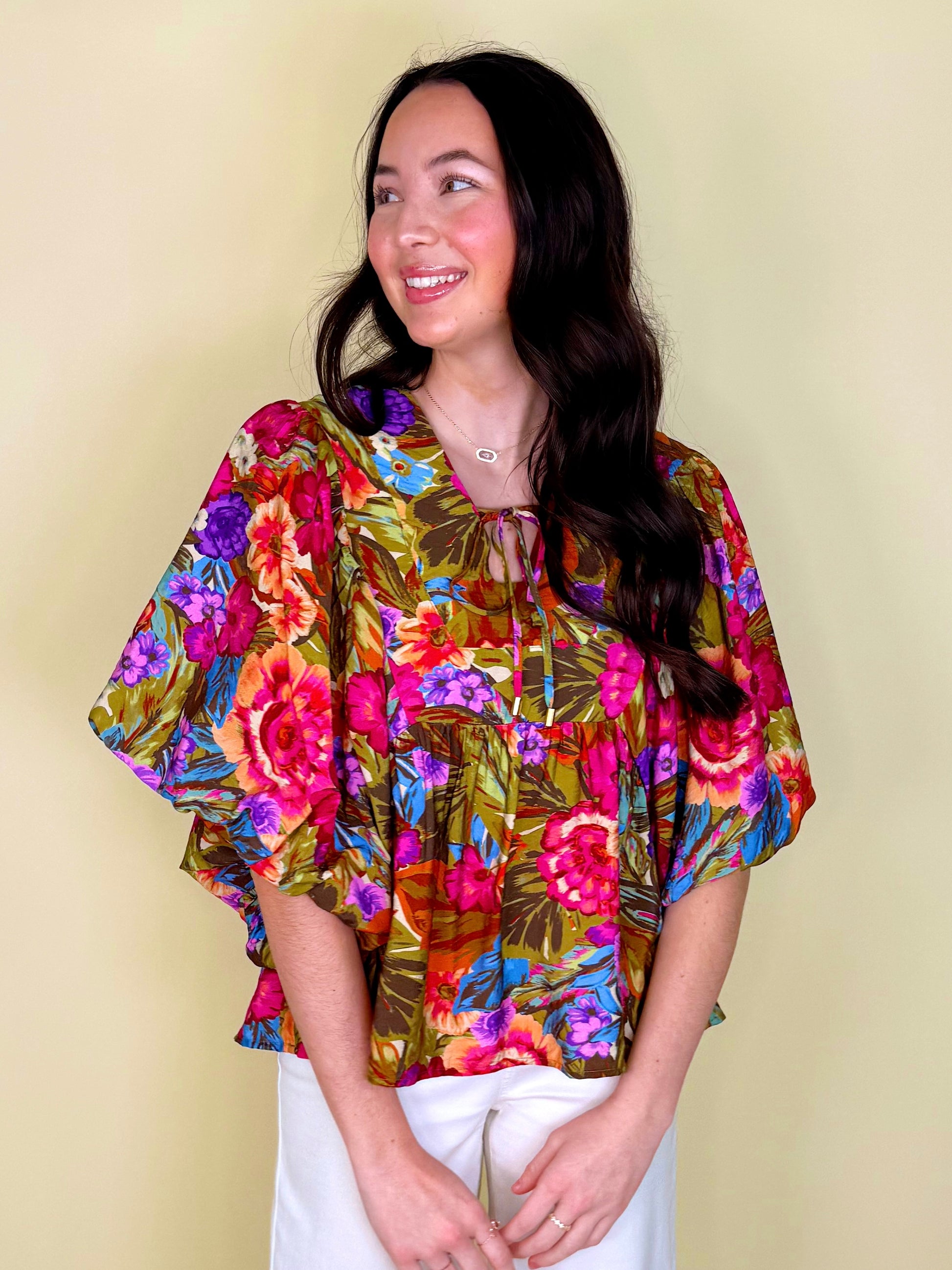 The Paloma Blouse-3/4 Sleeves-Oddi-The Village Shoppe, Women’s Fashion Boutique, Shop Online and In Store - Located in Muscle Shoals, AL.