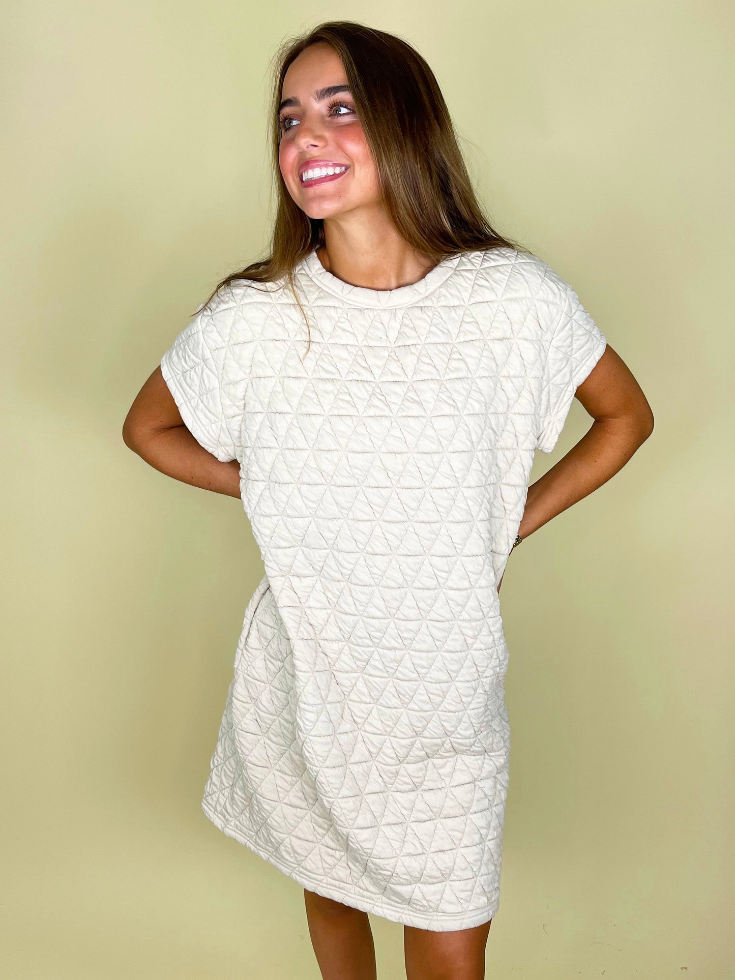 The Everleigh Quilted Dress-Mini Dress-Anniewear-The Village Shoppe, Women’s Fashion Boutique, Shop Online and In Store - Located in Muscle Shoals, AL.