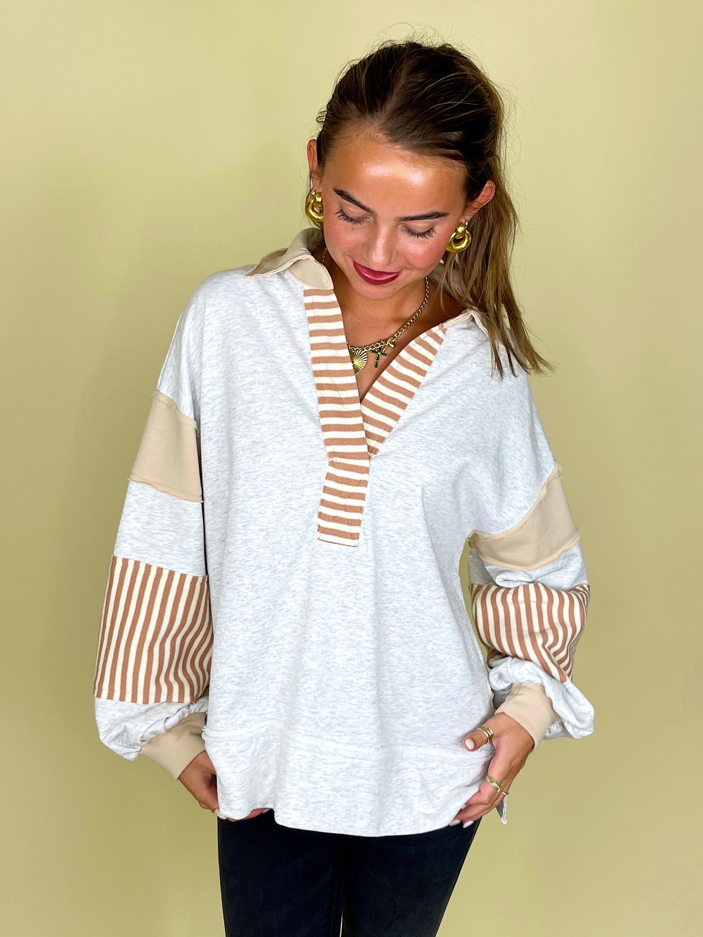 The Kendra Top-Long Sleeves-Entro-The Village Shoppe, Women’s Fashion Boutique, Shop Online and In Store - Located in Muscle Shoals, AL.