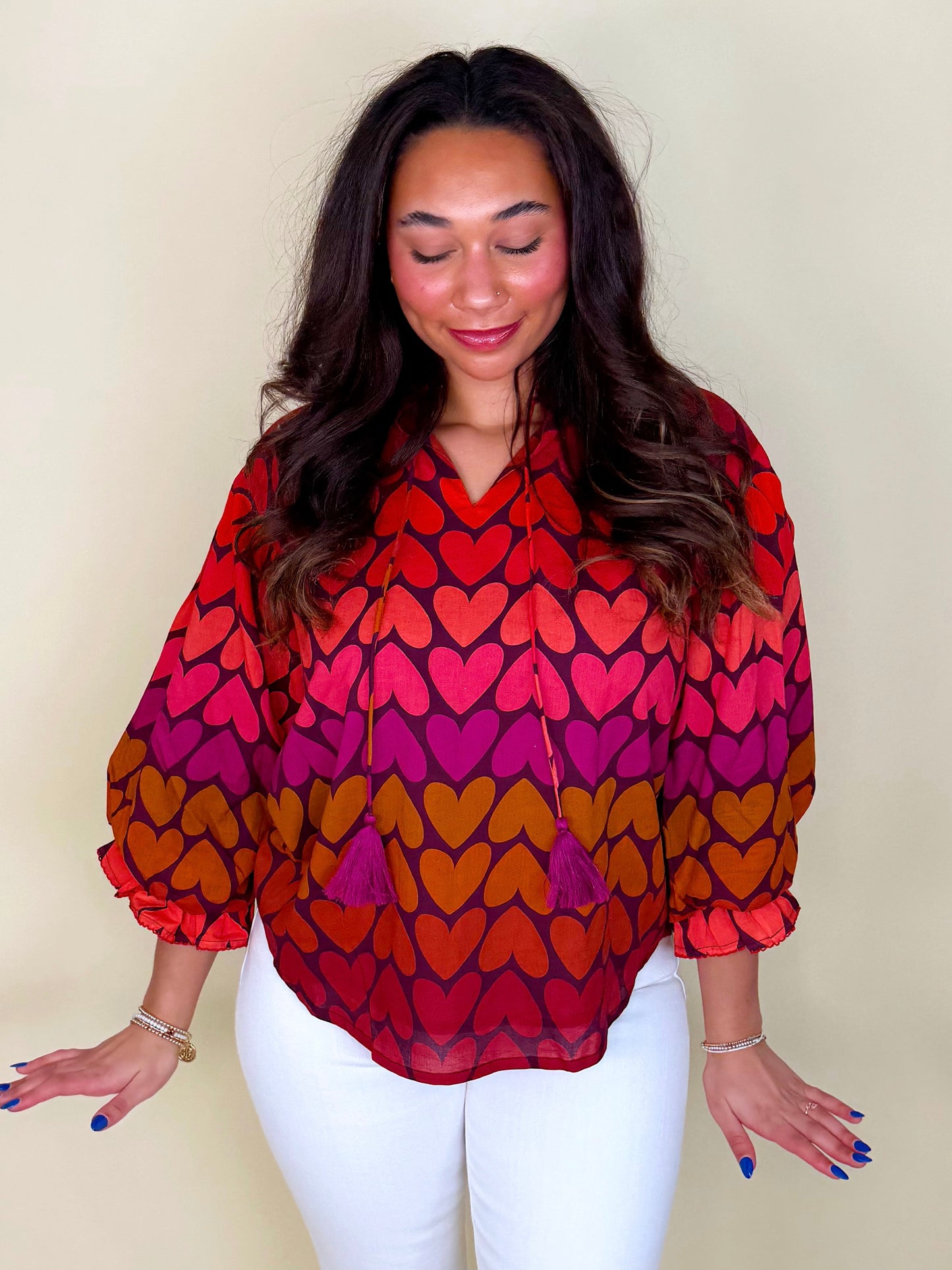 Lots of Love Blouse | Ivy Jane-3/4 Sleeves-Ivy Jane-The Village Shoppe, Women’s Fashion Boutique, Shop Online and In Store - Located in Muscle Shoals, AL.