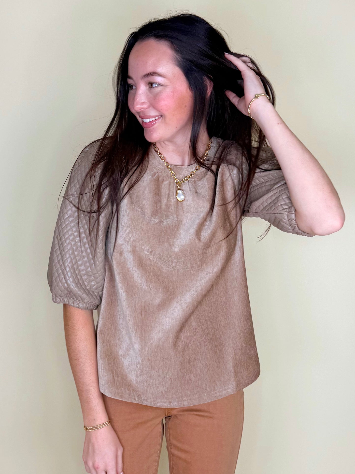 The Melissa Top-Short Sleeves-VOY-The Village Shoppe, Women’s Fashion Boutique, Shop Online and In Store - Located in Muscle Shoals, AL.