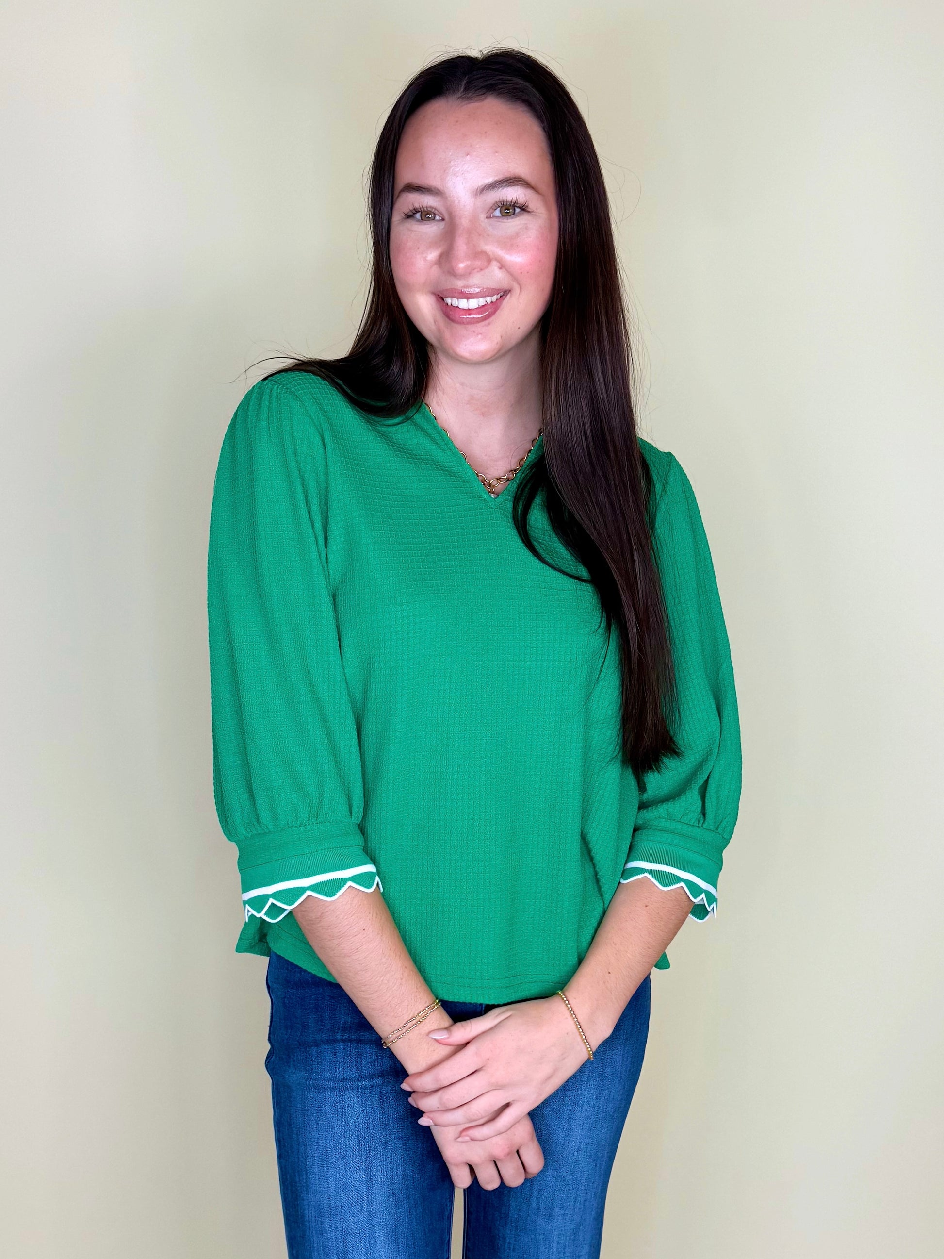 The Mackinley Top-3/4 Sleeves-VOY-The Village Shoppe, Women’s Fashion Boutique, Shop Online and In Store - Located in Muscle Shoals, AL.