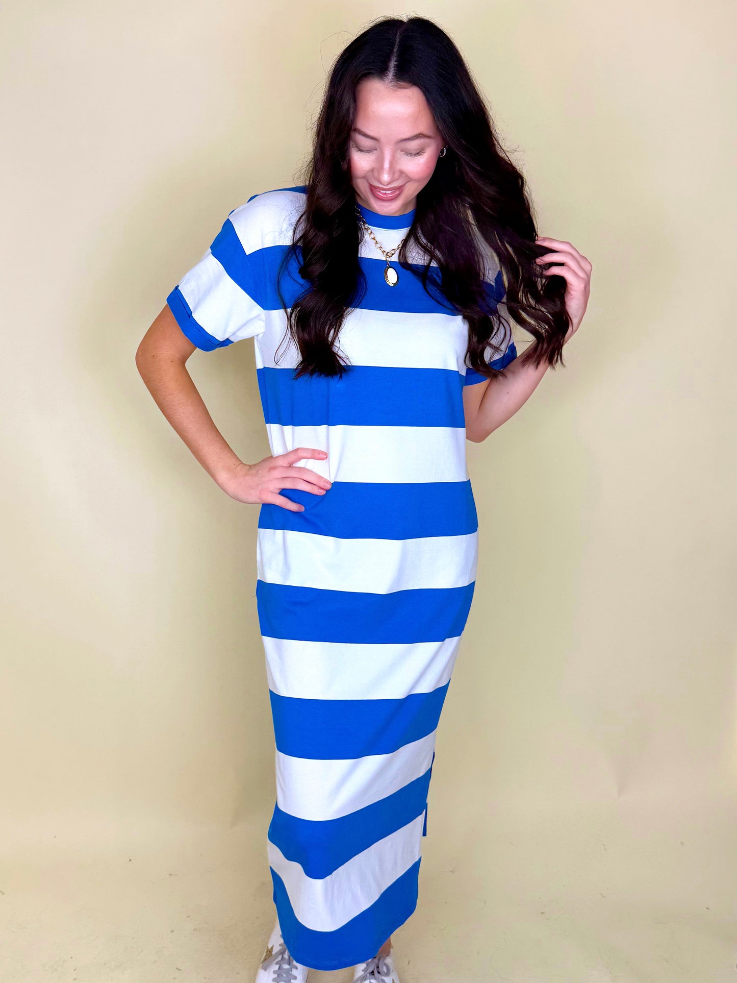 Bop Around Rugby Dress-Midi Dress-Wishlist-The Village Shoppe, Women’s Fashion Boutique, Shop Online and In Store - Located in Muscle Shoals, AL.