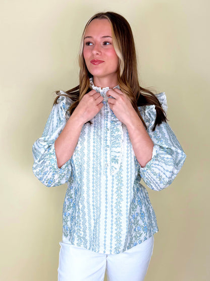 The Joey Blouse-Long Sleeves-Entro-The Village Shoppe, Women’s Fashion Boutique, Shop Online and In Store - Located in Muscle Shoals, AL.