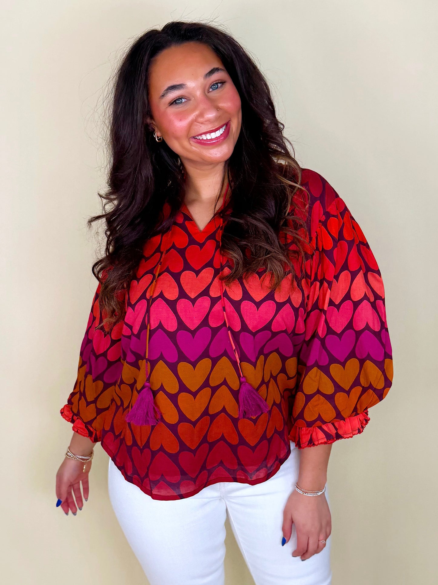 Lots of Love Blouse | Ivy Jane-3/4 Sleeves-Ivy Jane-The Village Shoppe, Women’s Fashion Boutique, Shop Online and In Store - Located in Muscle Shoals, AL.