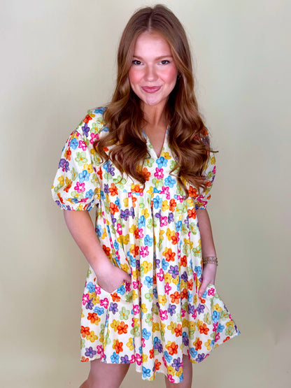 Fresh as a Floral Dress-Mini Dress-Entro-The Village Shoppe, Women’s Fashion Boutique, Shop Online and In Store - Located in Muscle Shoals, AL.