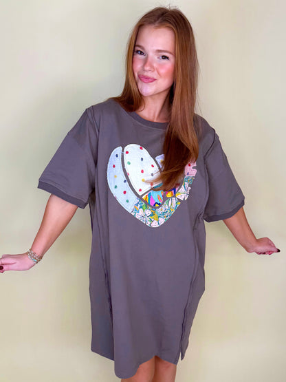 Crazy in Love Dress-T-Shirt Dress-Easel-The Village Shoppe, Women’s Fashion Boutique, Shop Online and In Store - Located in Muscle Shoals, AL.