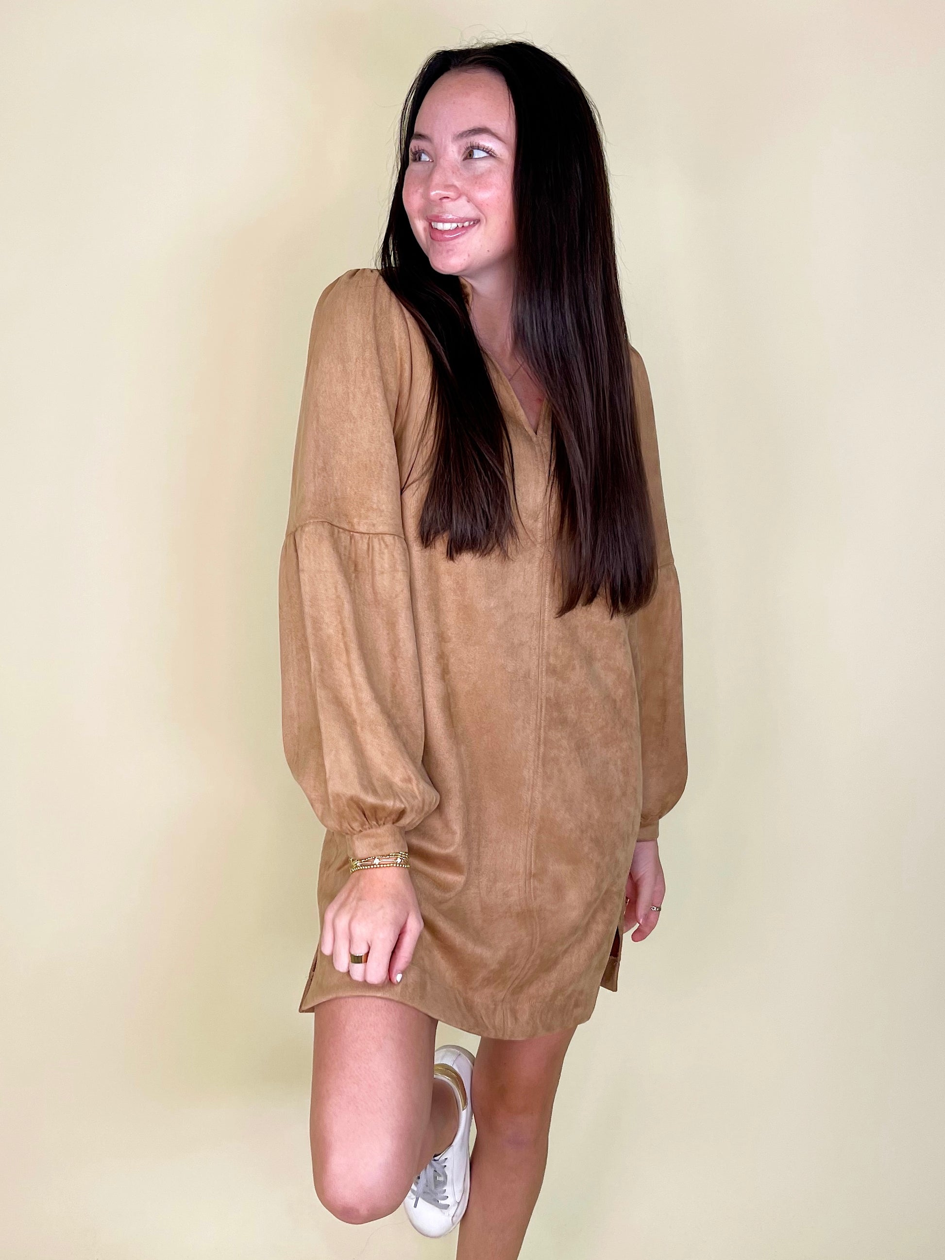 The Ryder Suede Dress-Mini Dress-THML-The Village Shoppe, Women’s Fashion Boutique, Shop Online and In Store - Located in Muscle Shoals, AL.