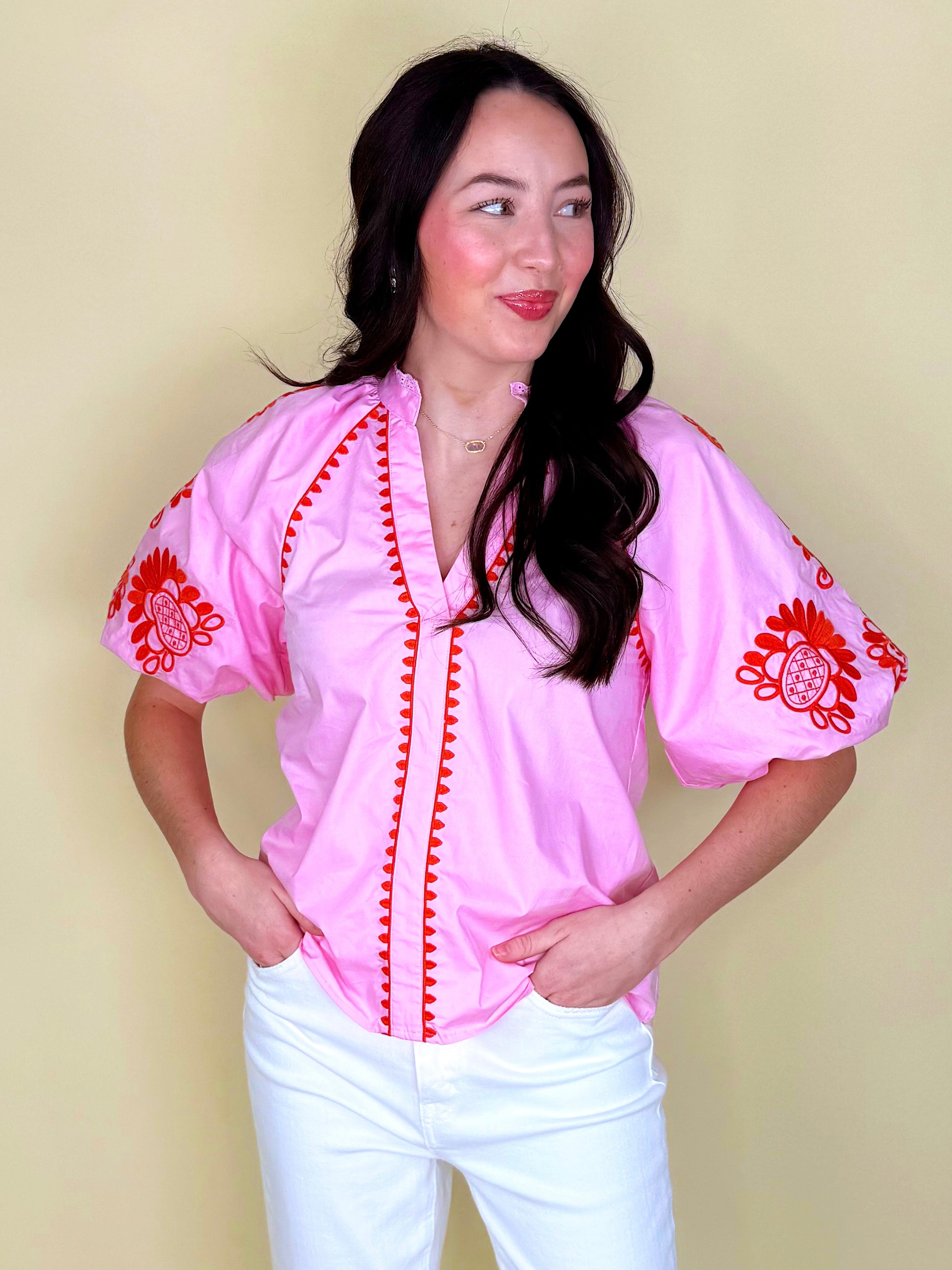 The Cambrie Top-Short Sleeves-THML-The Village Shoppe, Women’s Fashion Boutique, Shop Online and In Store - Located in Muscle Shoals, AL.