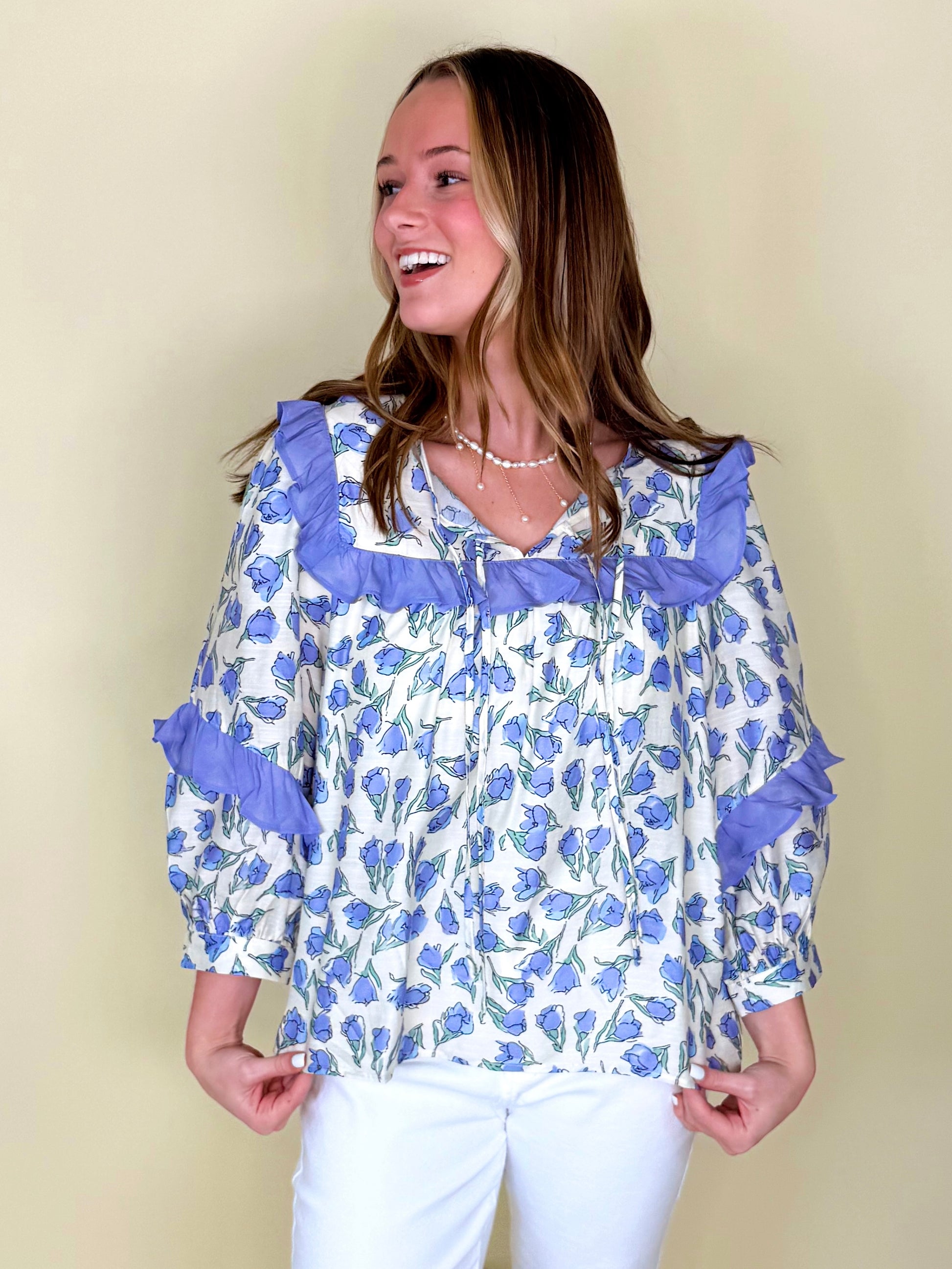 The Willow Blouse-3/4 Sleeves-Entro-The Village Shoppe, Women’s Fashion Boutique, Shop Online and In Store - Located in Muscle Shoals, AL.