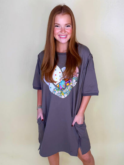 Crazy in Love Dress-T-Shirt Dress-Easel-The Village Shoppe, Women’s Fashion Boutique, Shop Online and In Store - Located in Muscle Shoals, AL.