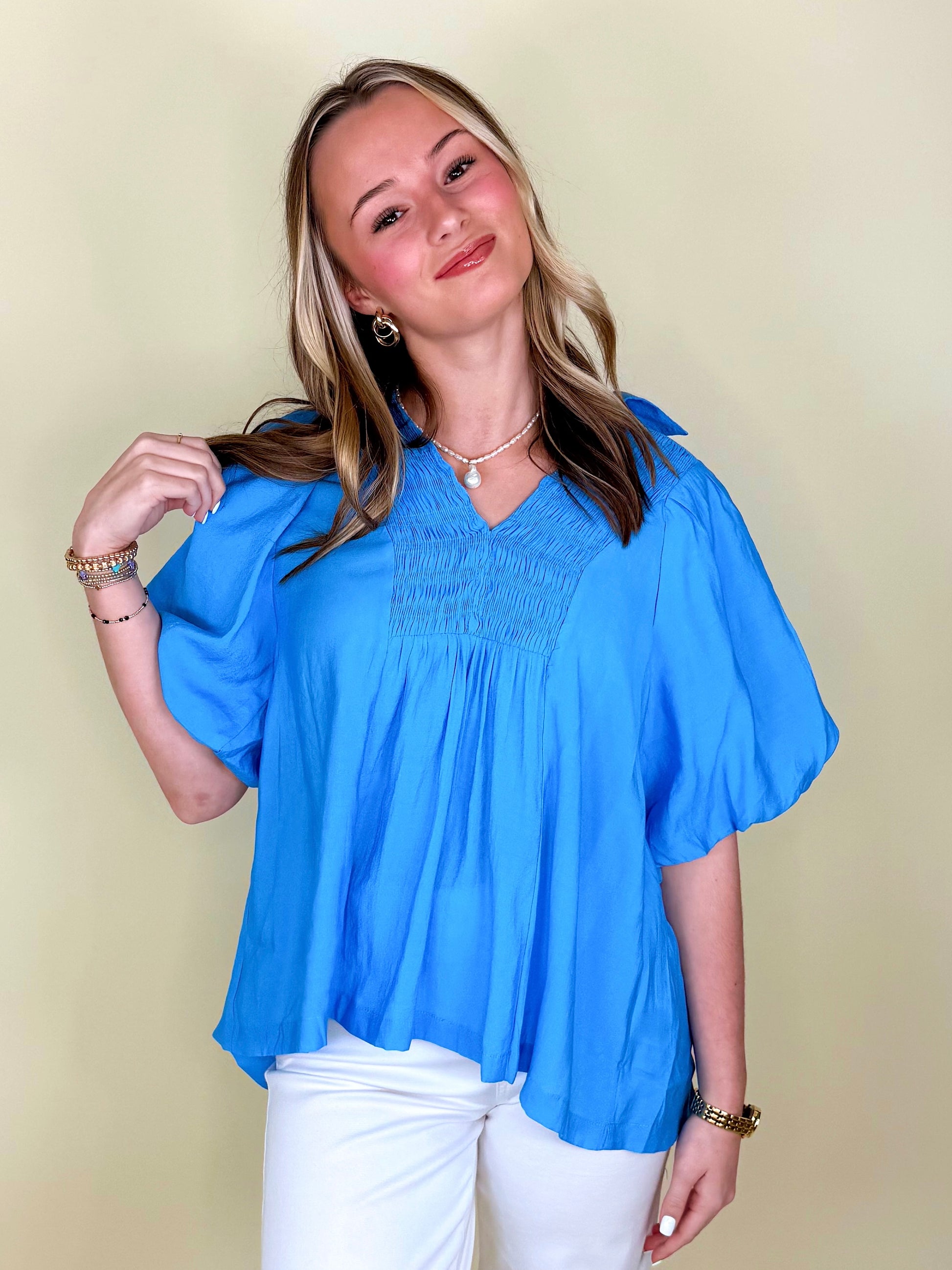 The Bella Blouse-Short Sleeves-Umgee-The Village Shoppe, Women’s Fashion Boutique, Shop Online and In Store - Located in Muscle Shoals, AL.