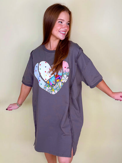 Crazy in Love Dress-T-Shirt Dress-Easel-The Village Shoppe, Women’s Fashion Boutique, Shop Online and In Store - Located in Muscle Shoals, AL.