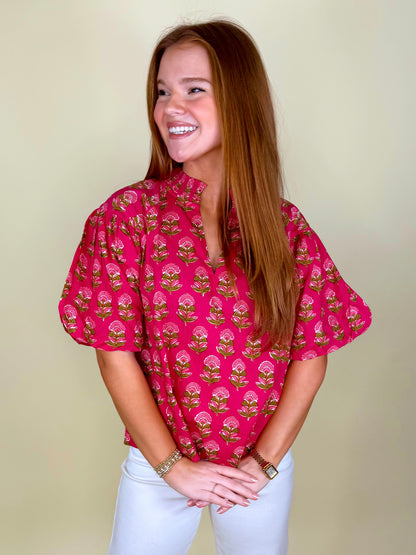 The Marigail Blouse-Short Sleeves-THML-The Village Shoppe, Women’s Fashion Boutique, Shop Online and In Store - Located in Muscle Shoals, AL.