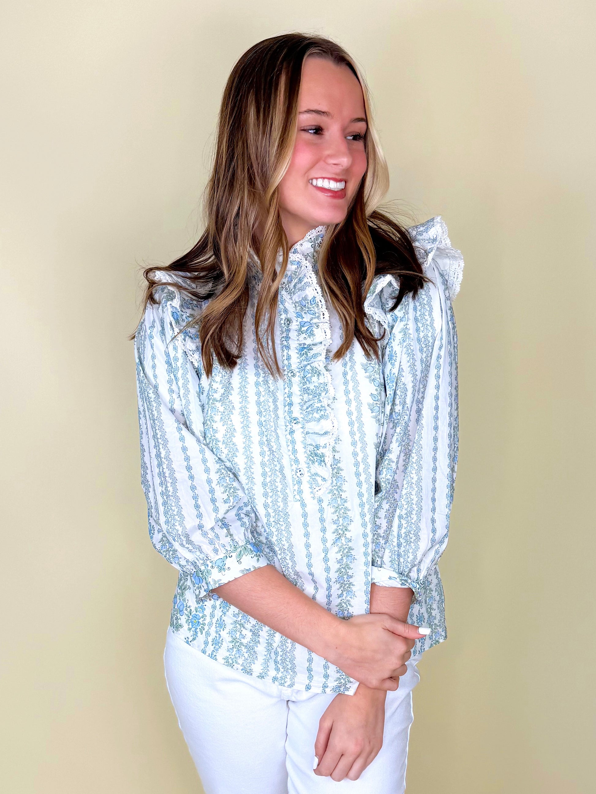 The Joey Blouse-Long Sleeves-Entro-The Village Shoppe, Women’s Fashion Boutique, Shop Online and In Store - Located in Muscle Shoals, AL.