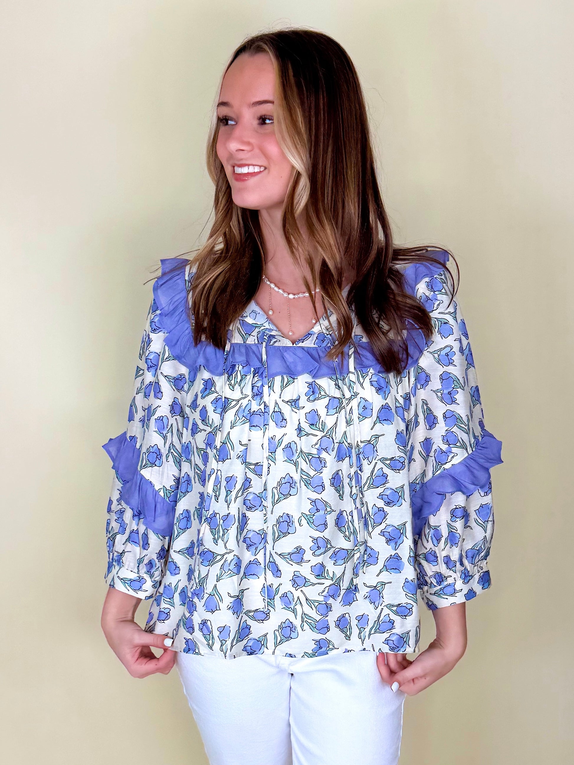 The Willow Blouse-3/4 Sleeves-Entro-The Village Shoppe, Women’s Fashion Boutique, Shop Online and In Store - Located in Muscle Shoals, AL.