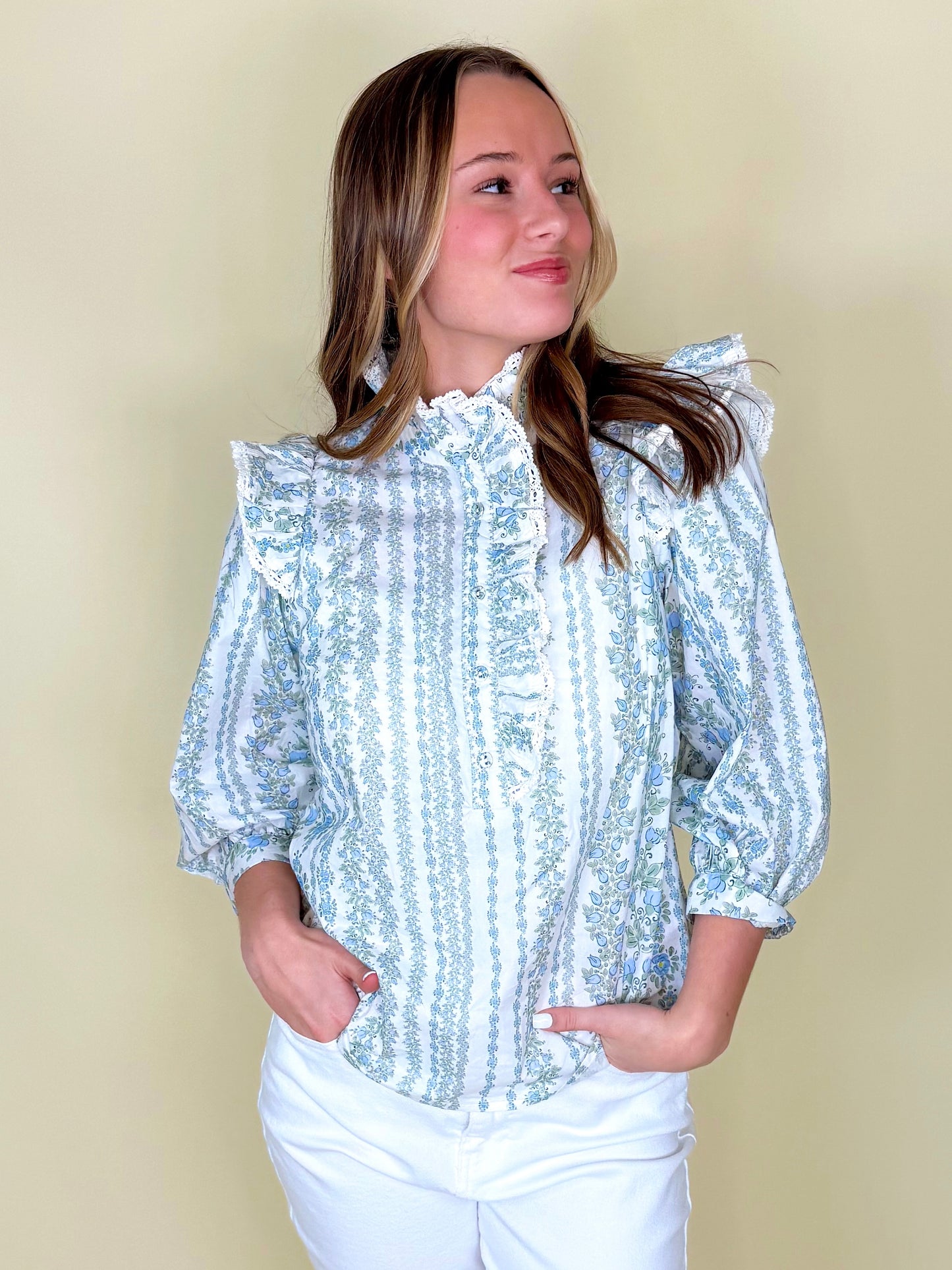 The Joey Blouse-Long Sleeves-Entro-The Village Shoppe, Women’s Fashion Boutique, Shop Online and In Store - Located in Muscle Shoals, AL.