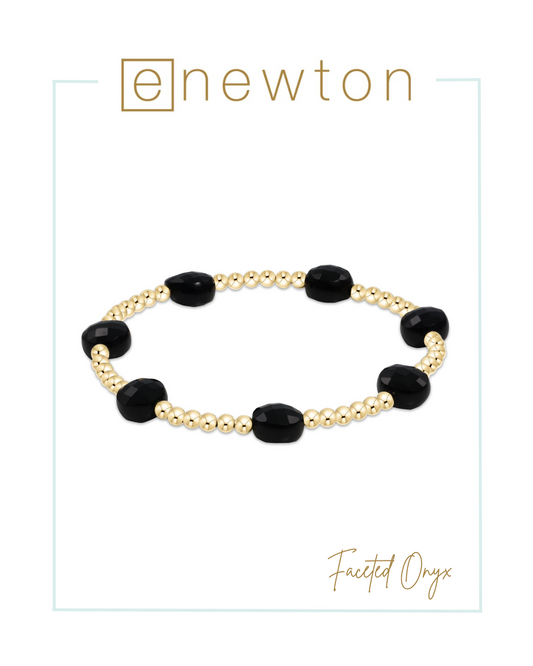 E Newton Admire Gold 3mm Bead Bracelet - Faceted Onyx-Bracelets-ENEWTON-The Village Shoppe, Women’s Fashion Boutique, Shop Online and In Store - Located in Muscle Shoals, AL.