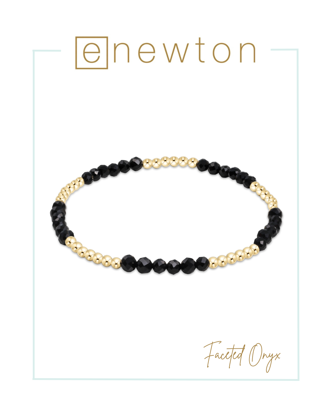 E Newton Blissful Pattern 2.5mm Bead Bracelet - Faceted Onyx-Bracelets-ENEWTON-The Village Shoppe, Women’s Fashion Boutique, Shop Online and In Store - Located in Muscle Shoals, AL.