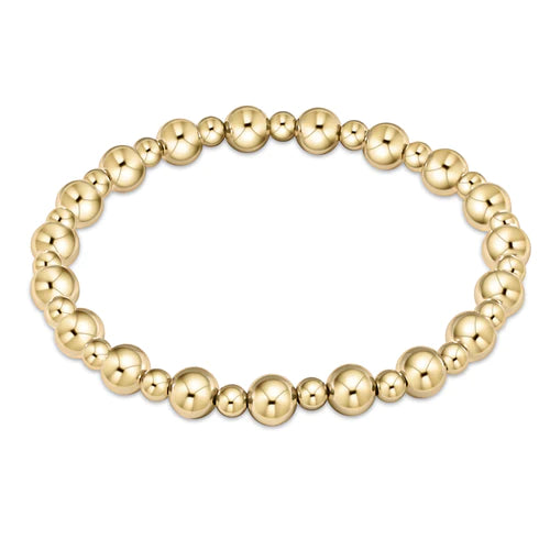 E Newton Classic Grateful Pattern 6mm Bead Bracelet - Gold-Bracelets-ENEWTON-The Village Shoppe, Women’s Fashion Boutique, Shop Online and In Store - Located in Muscle Shoals, AL.