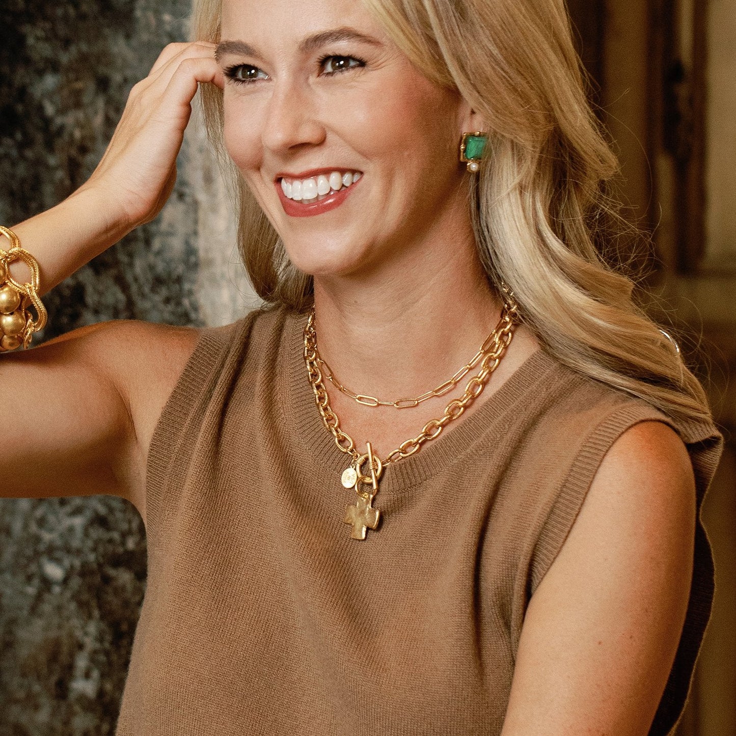 Susan Shaw | Cross Toggle Necklace-Necklaces-Susan Shaw-The Village Shoppe, Women’s Fashion Boutique, Shop Online and In Store - Located in Muscle Shoals, AL.