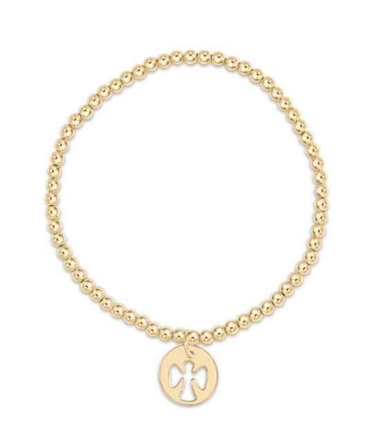 E Newton Classic Gold 3mm Bead Bracelet - Guardian Angel Gold Disc-Bracelets-ENEWTON-The Village Shoppe, Women’s Fashion Boutique, Shop Online and In Store - Located in Muscle Shoals, AL.