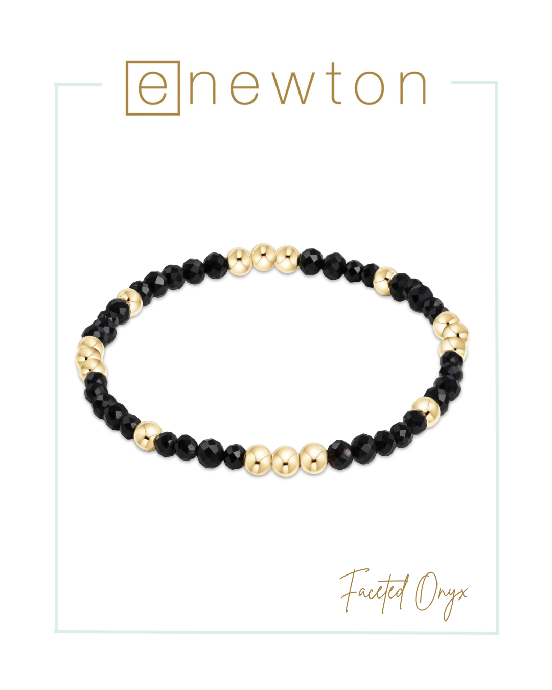 E Newton Worthy Pattern 3mm Bead Bracelet - Faceted Onyx-Bracelets-ENEWTON-The Village Shoppe, Women’s Fashion Boutique, Shop Online and In Store - Located in Muscle Shoals, AL.