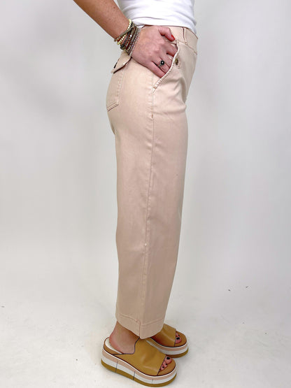 Spanx Twill Cropped Wide Leg Pant-Pull On Pant-Spanx-The Village Shoppe, Women’s Fashion Boutique, Shop Online and In Store - Located in Muscle Shoals, AL.